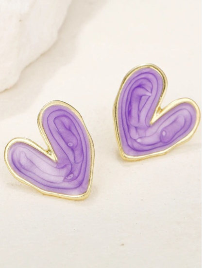 Larissa Purple Heart Stud