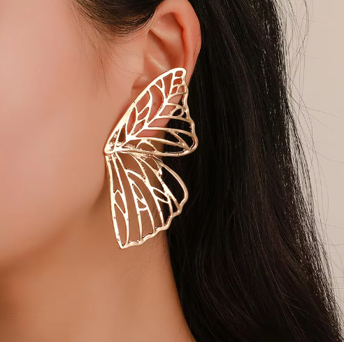 Chic Gold Statement Butterfly Earring