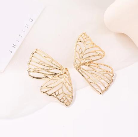 Chic Gold Statement Butterfly Earring