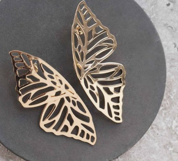 Chic Gold Statement Butterfly Earring