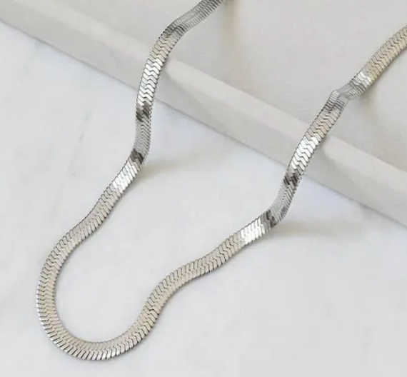 Sleek Snake Chain For Women - 18k Silver Plated