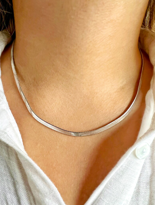 Sleek Snake Chain For Women - 18k Silver Plated