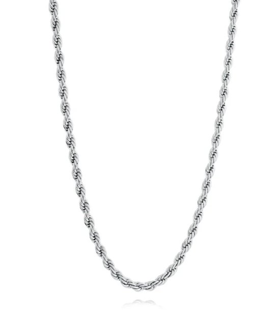 Rope Chain For Women - 18k Silver Plated