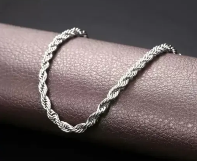 Rope Chain For Women - 18k Silver Plated