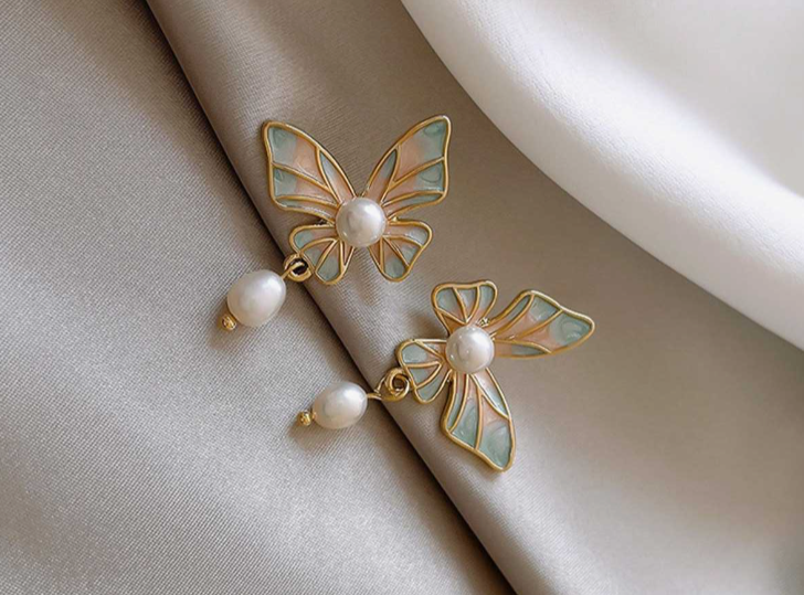 Butterfly Enamel Drop Earring