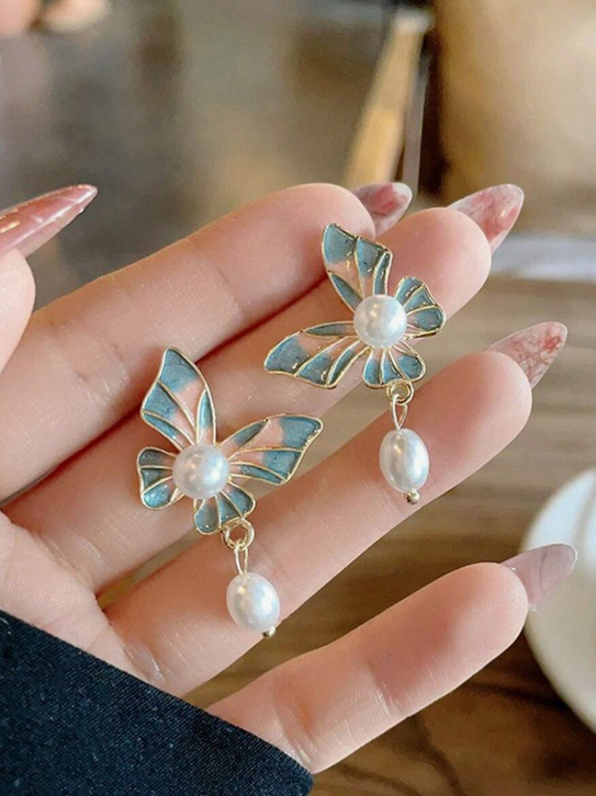 Butterfly Enamel Drop Earring