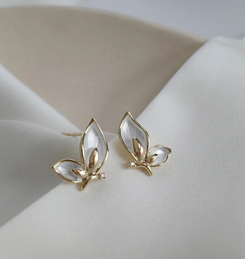 Tiny Gold-Plated Butterfly Studs