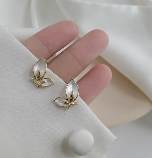 Tiny Gold-Plated Butterfly Studs