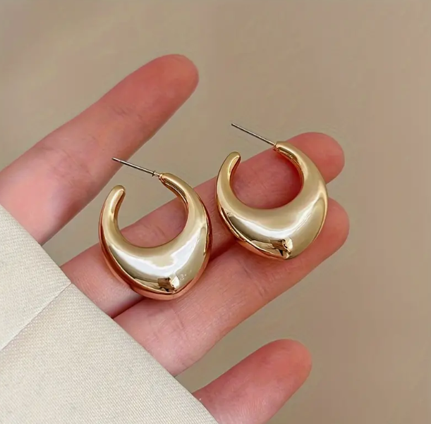 Gold Plated Bold Radiant Hoop earring