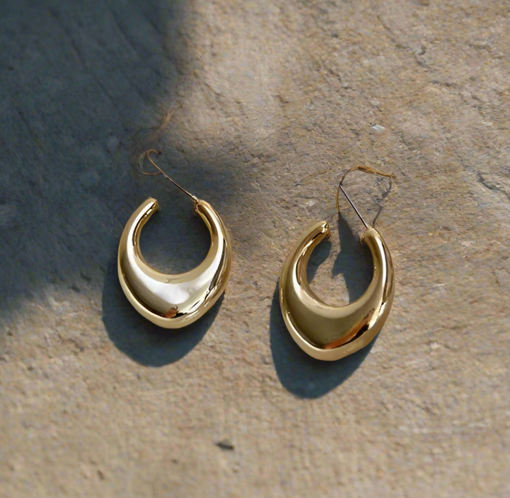 Gold Plated Bold Radiant Hoop earring