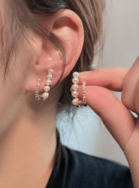 Dainty Glimmer Pearl Stud Earrings - SubhagAlankar