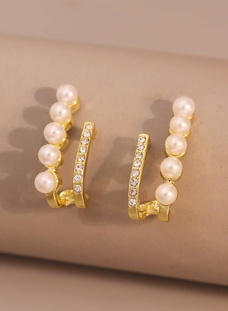 Dainty Glimmer Pearl Stud Earrings