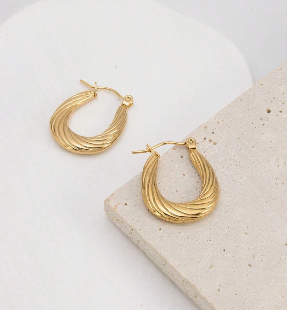 Mabel Gold Plated Hoop Earring