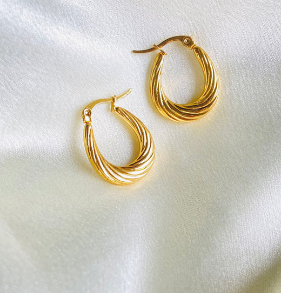 Mabel Gold Plated Hoop Earring