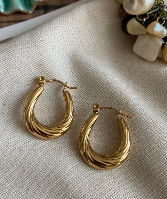 Mabel Gold Plated Hoop Earring