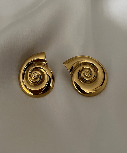 Snail Shell Gold Earring - SubhagAlankar