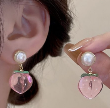 Radiant Peach Shaped Pearl Drop