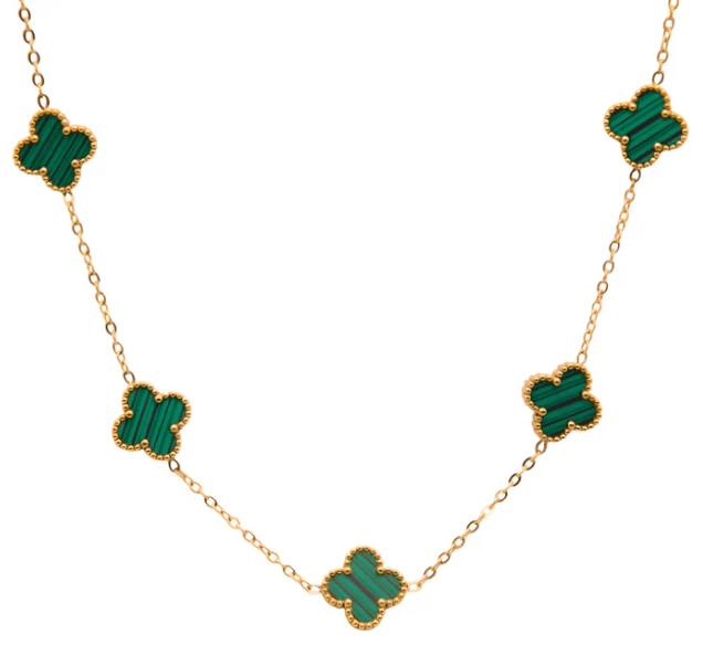 Statement Green Clover Necklace - SubhagAlankar