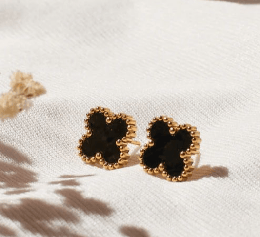 Statement Black Clover Studs - SubhagAlankar