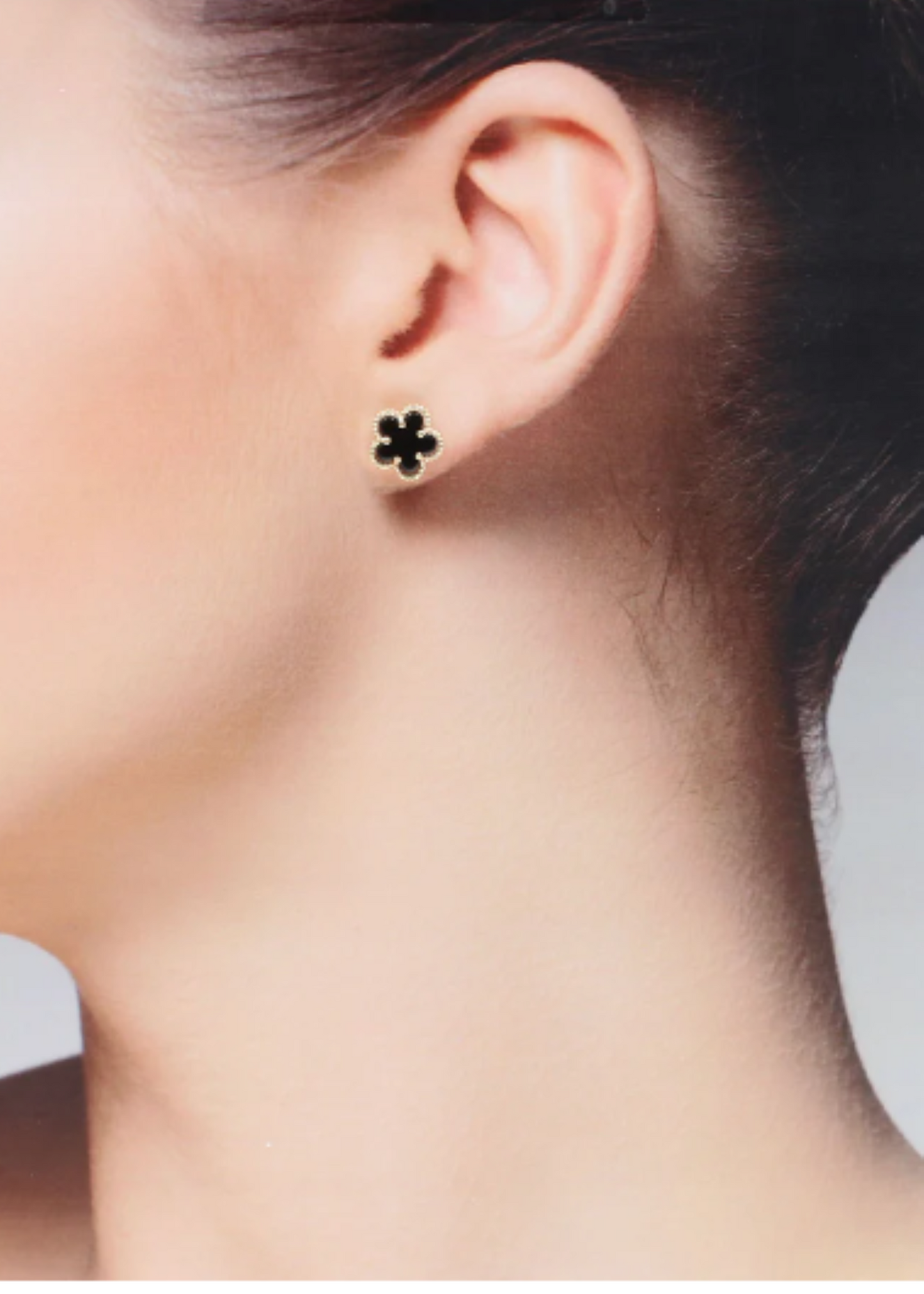 Five Leaf Black Clover Earring