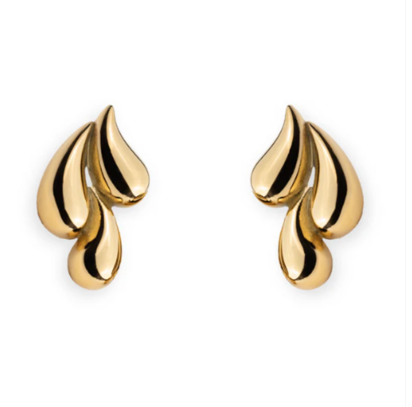 Golden Triple Layer TearDrop Earring