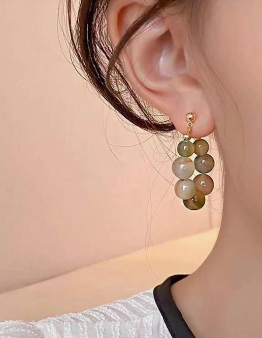 Autumn Agate Hoop Earrings