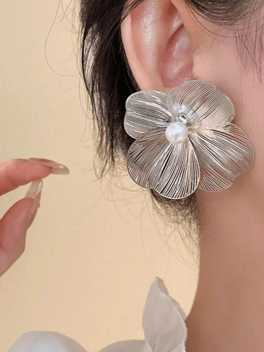 Silver Bloom Studs - SubhagAlankar