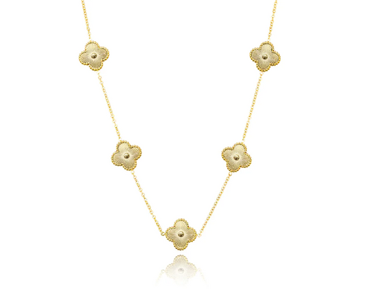 Statement Golden Clover Necklace