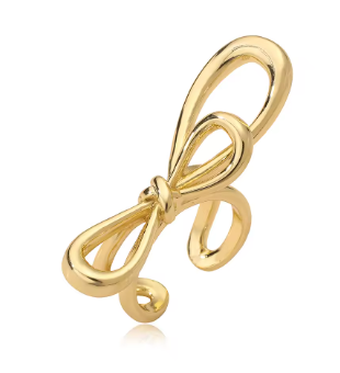 `18k Gold Pated Adjustable Bow Ring