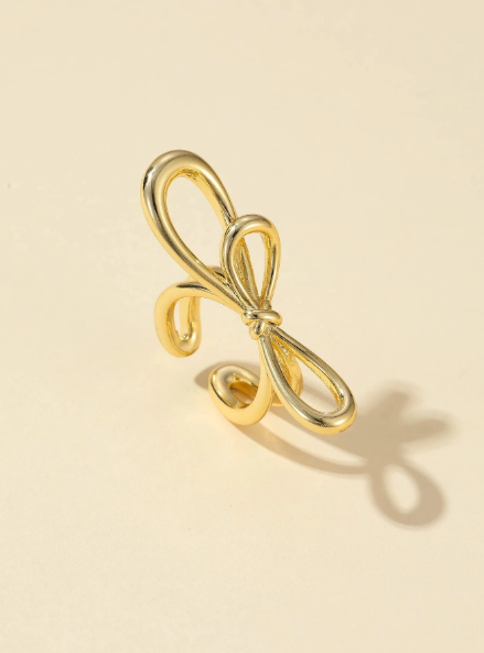 `18k Gold Pated Adjustable Bow Ring