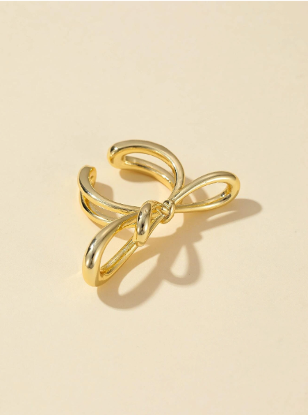 `18k Gold Pated Adjustable Bow Ring