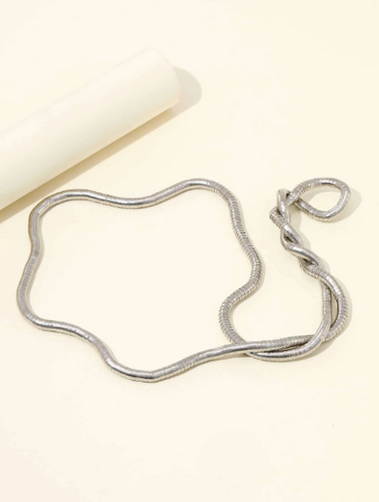 Silver Bendable Statement Necklace - SubhagAlankar
