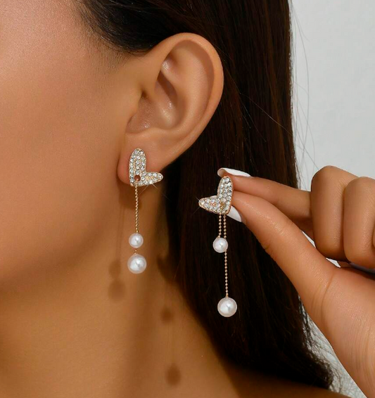 Butterfly Cascade Pearl Earrings