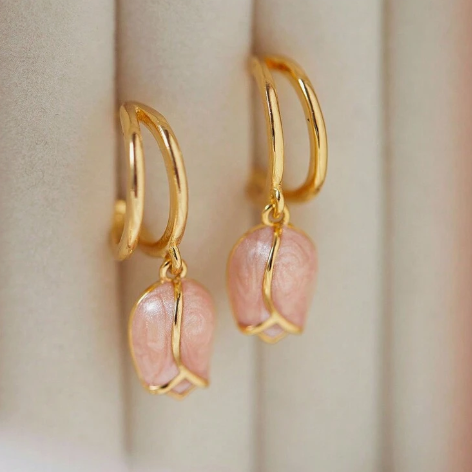 Soft Pink Tulip Earring