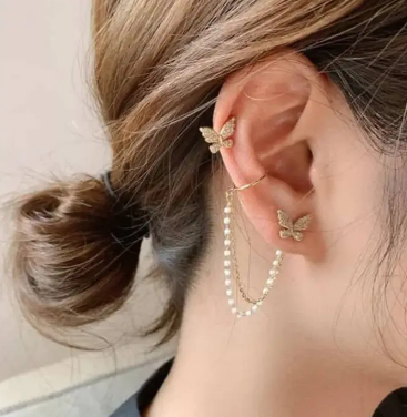 Butterfly Ear cuff Tassel Earring