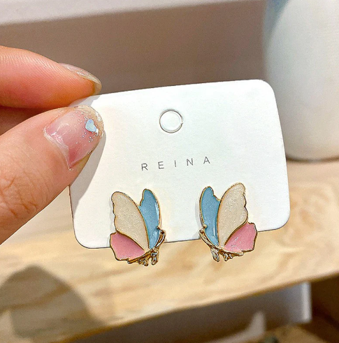 Multicolor Butterfly Stud Earring