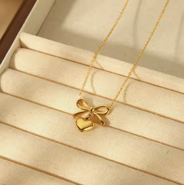 Ella’s Bow Heart Necklace