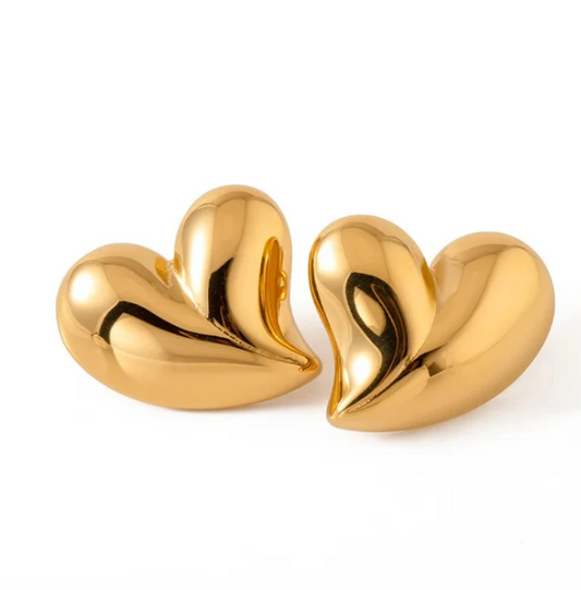 Chunky Gold Heart Stud