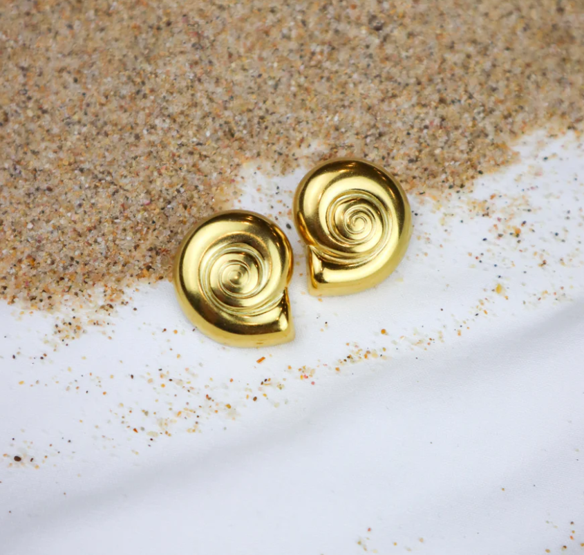 Snail Shell Gold Earring