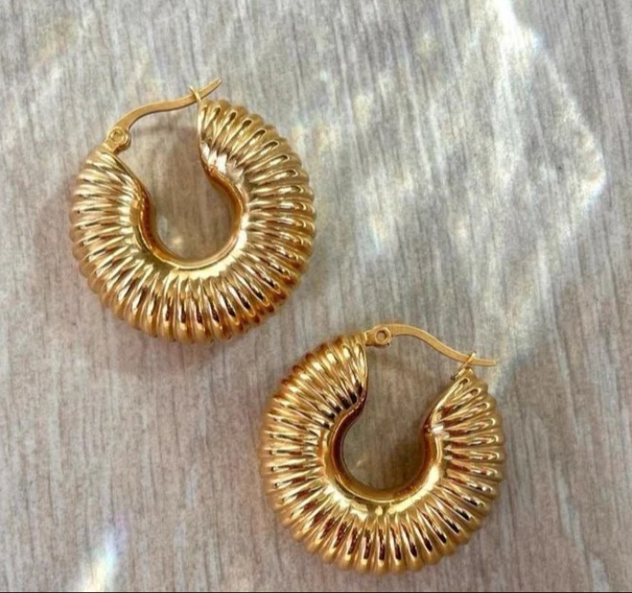 Statement Gold Coil Earring