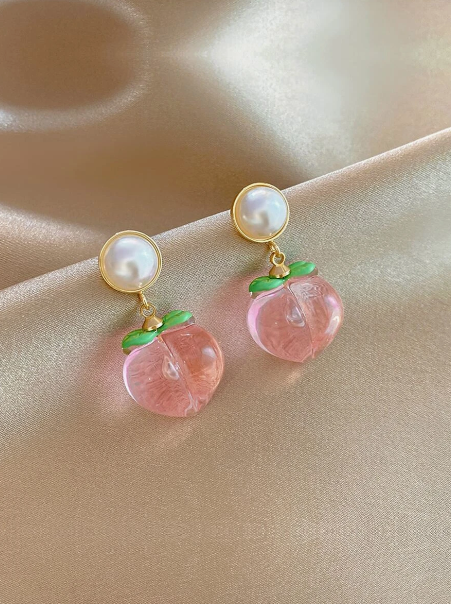 Radiant Peach Shaped Pearl Drop