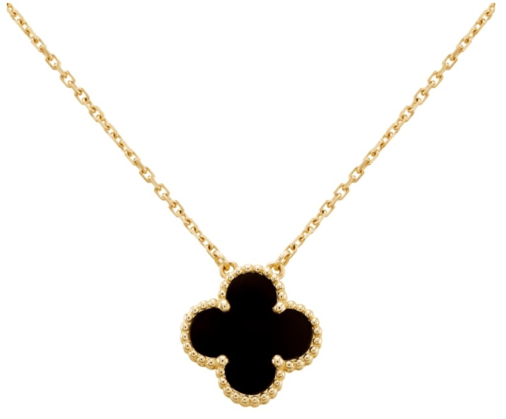 Black Clover Pendant Necklace - SubhagAlankar
