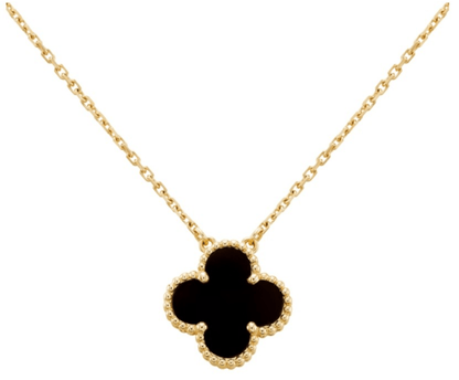 Black Clover Pendant Necklace - SubhagAlankar