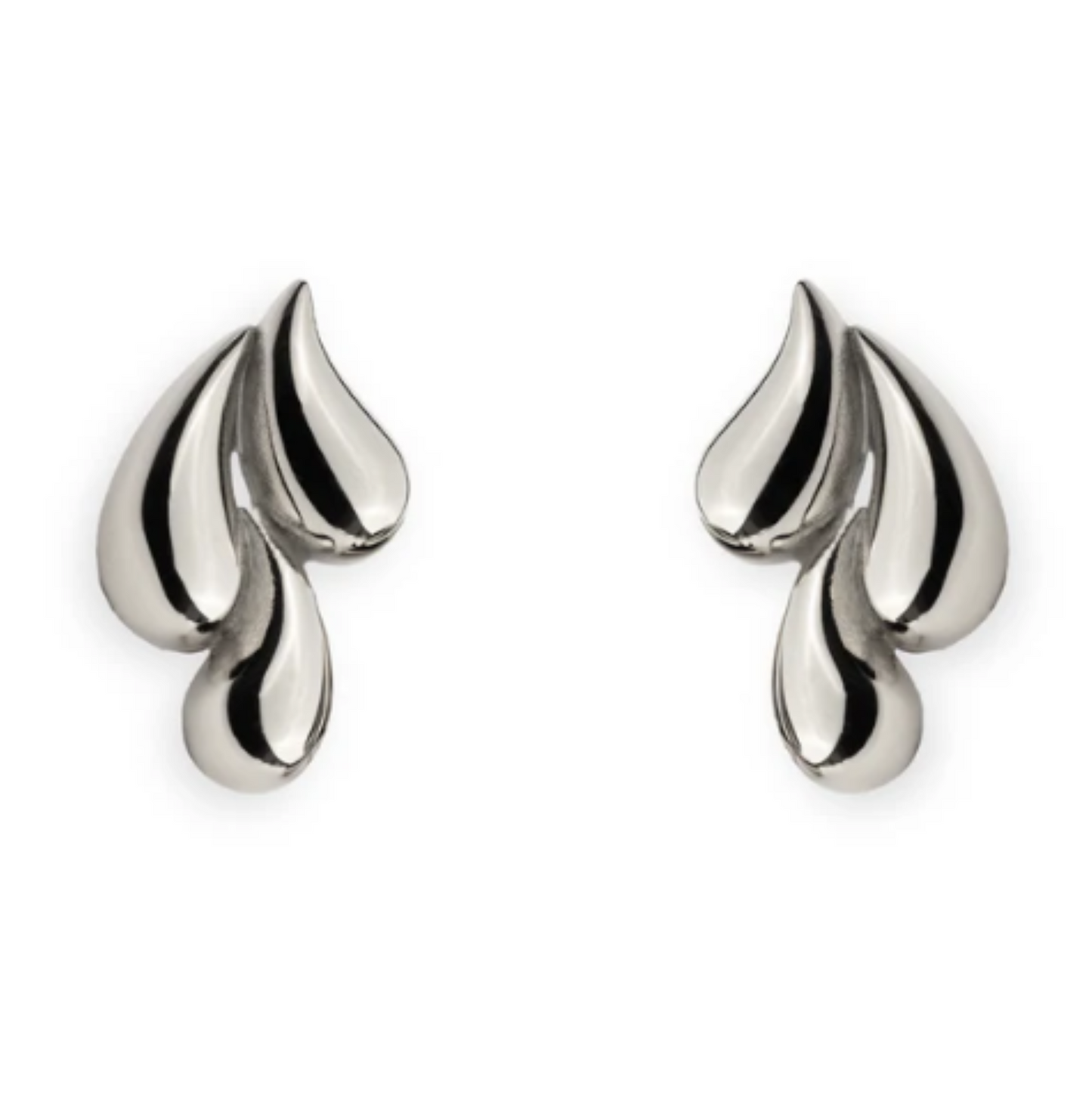 Silver Triple Layer TearDrop Earring