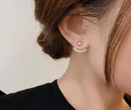 Era's Gold Plated C-Shape Stud Earring