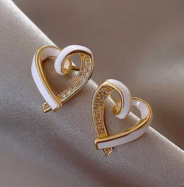 Enamel Mini Heart Stud Earring