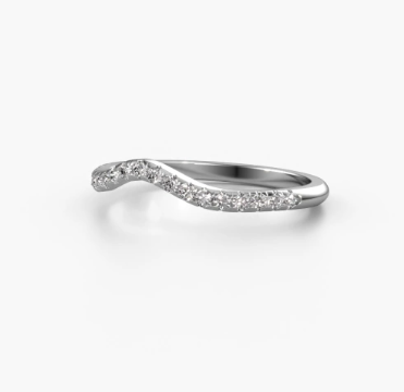 Elegant Silver Curve Pave Ring - SubhagAlankar