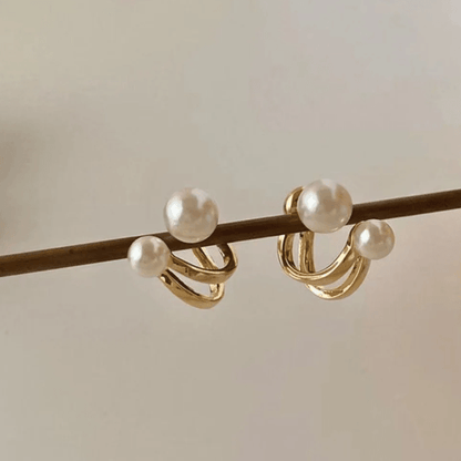 Double Pearl Ear Stud - SubhagAlankar