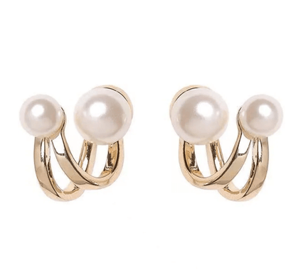 Double Pearl Ear Stud - SubhagAlankar