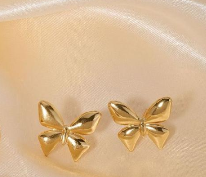 18k Gold Plated  Statement Butterfly Stud Earring